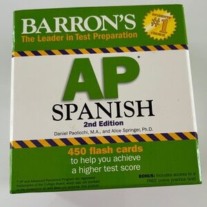 Barron's test prep AP Spanish flash cards. New